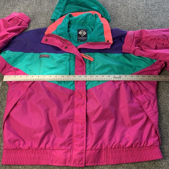 Vintage 90s Columbia Jacket Women’s XL Radial Sleeve Windbreaker Ski 100% Nylon - Picture 8 of 14